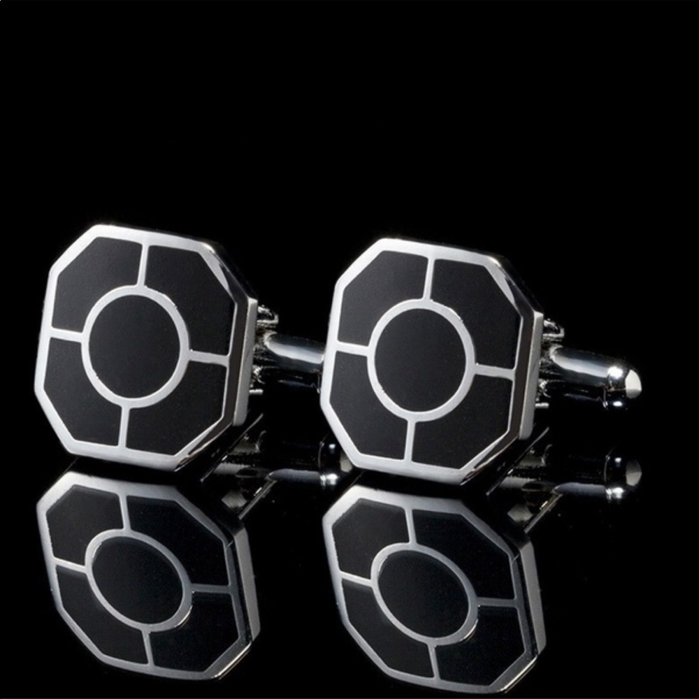 Silver/Black Design Cufflinks